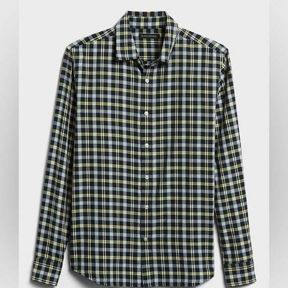 Banana Republic Mens Button Down Slim-Fit Cotton Shirt XL Plaid Business Casual - Picture 2 of 6